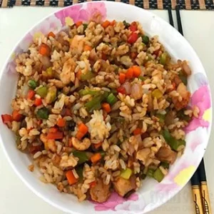 62. Yangzhou Fried Rice (Comes with Chicken, BBQ Pork, Beef & Shrimp) / 扬州炒饭